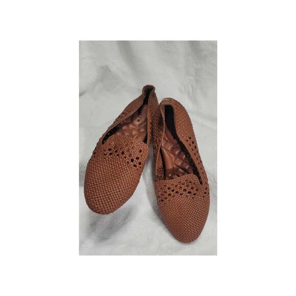 Birdies The Starling Cognac Woven Smoking Slipper Flat size 8.5 Fisherman - Picture 3 of 6